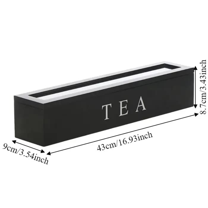 Boîte de rangement en bois pour sachets de thé