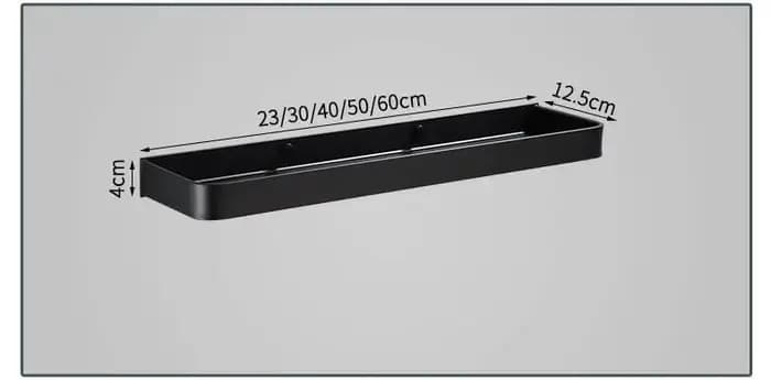 Étagère murale de salle de bain en aluminium noir