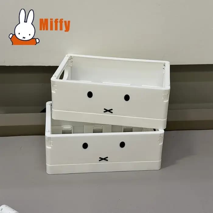 Boîte de rangement de bureau pliable Kawaii Miffy, mini organisateur pliable mignon, tiroir de range