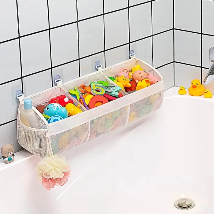 Organisateur de jouets de bain à 3 compartiments