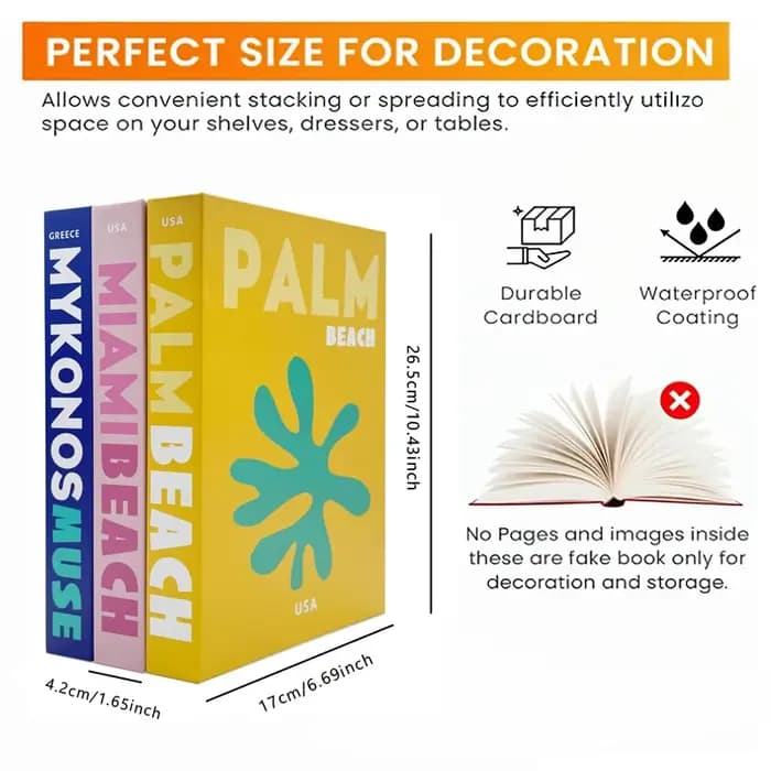 Ornement d'étagère de boîte de rangement de faux livres