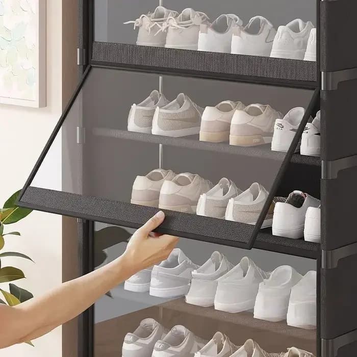 Meuble à chaussures transparent multicouche anti-poussière