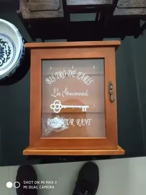 Armoire à clés en bois avec support à crochet suspendu, présentoir de foyer créatif, étagère murale