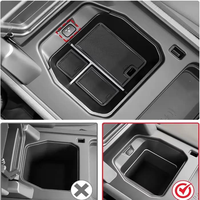 Boîte de rangement en couches pour Console centrale Land Rover Defender 90 110 130 2020 2023 2024