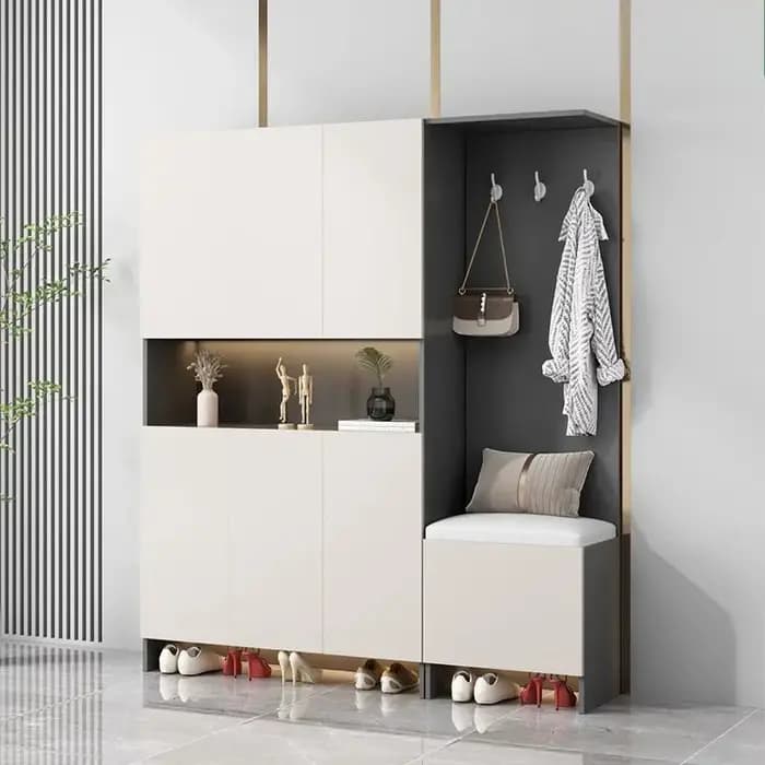 Armoire à chaussures de salon en bois massif