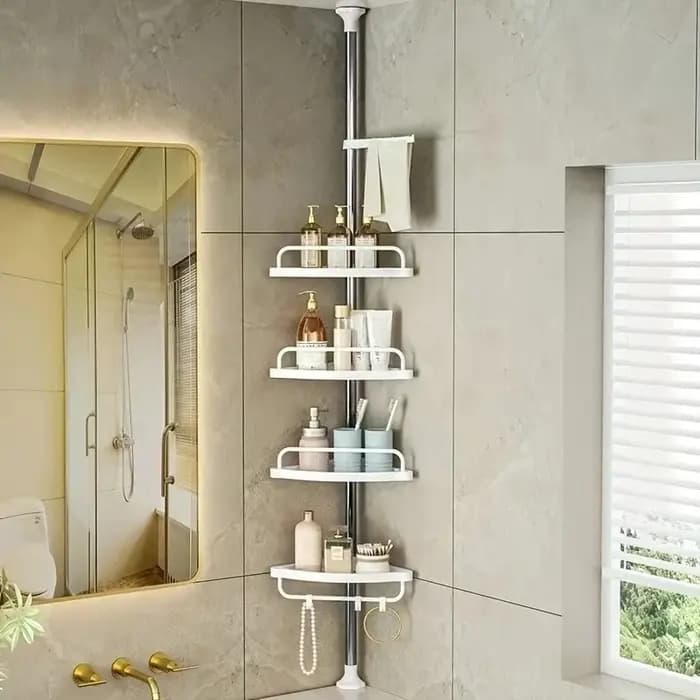 Étagère d'angle de douche télescopique réglable sans perçage pour salle de bain, organisateur de bai