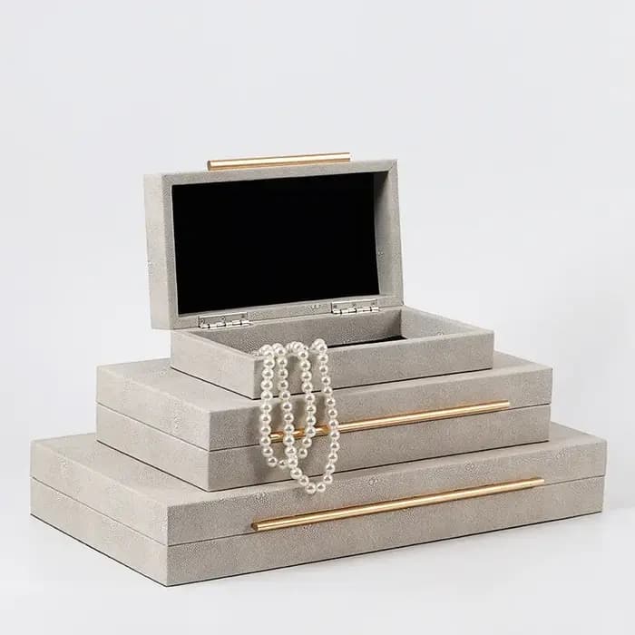 Boîte de rangement en cuir pour chambre à coucher