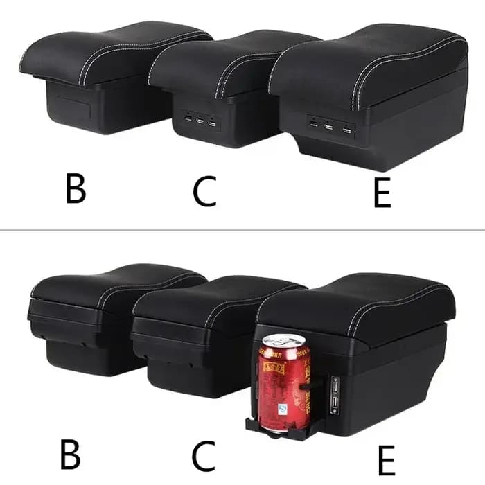 Boîte d'accoudoir de voiture pour Ford Fiesta pour Ford Fiesta MK7 2009 – 2017, boîte de rangement de pièces de modification avec accessoire LED USB