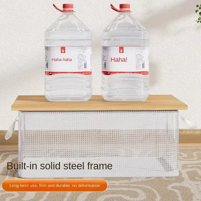 1 boîte de rangement transparente en PVC avec cadre en acier solide