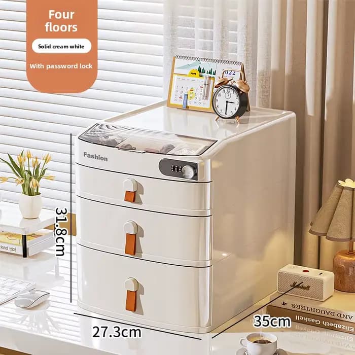 Boîte de rangement de bureau verrouillable avec tiroir à clés