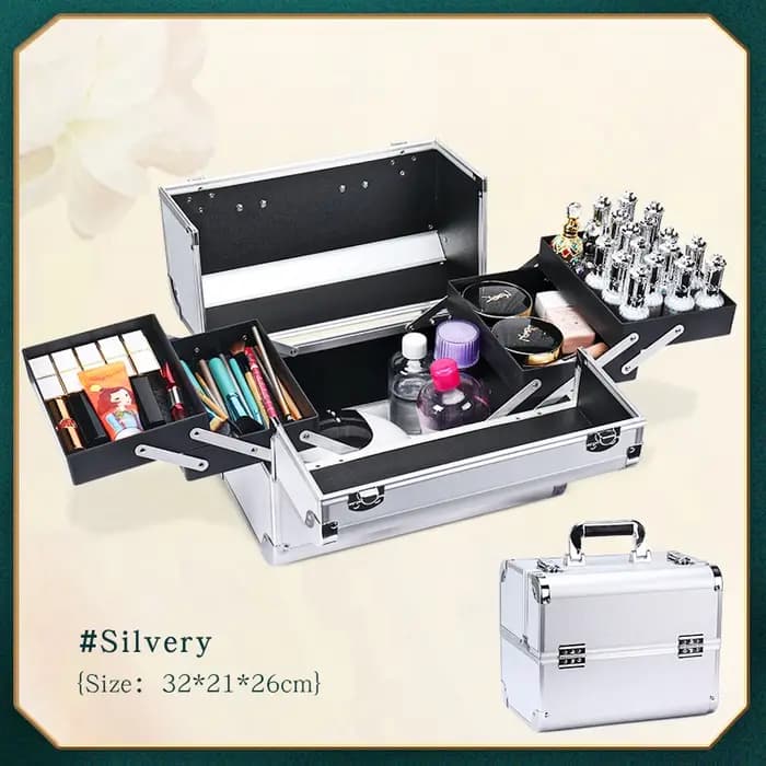 Boîte de Train de maquillage avec 4 plateaux réglables professionnels