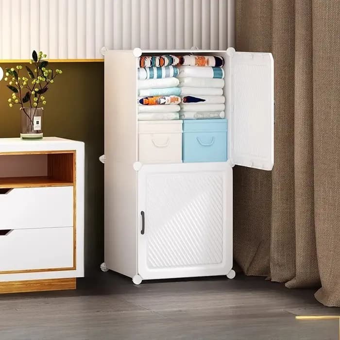 Petite armoire Portable détachable blanc esthétique pliant