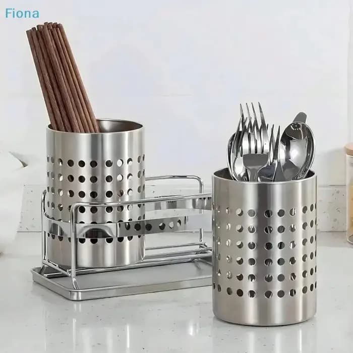 ✔ Boîte de rangement pour baguettes cylindriques en acier inoxydable