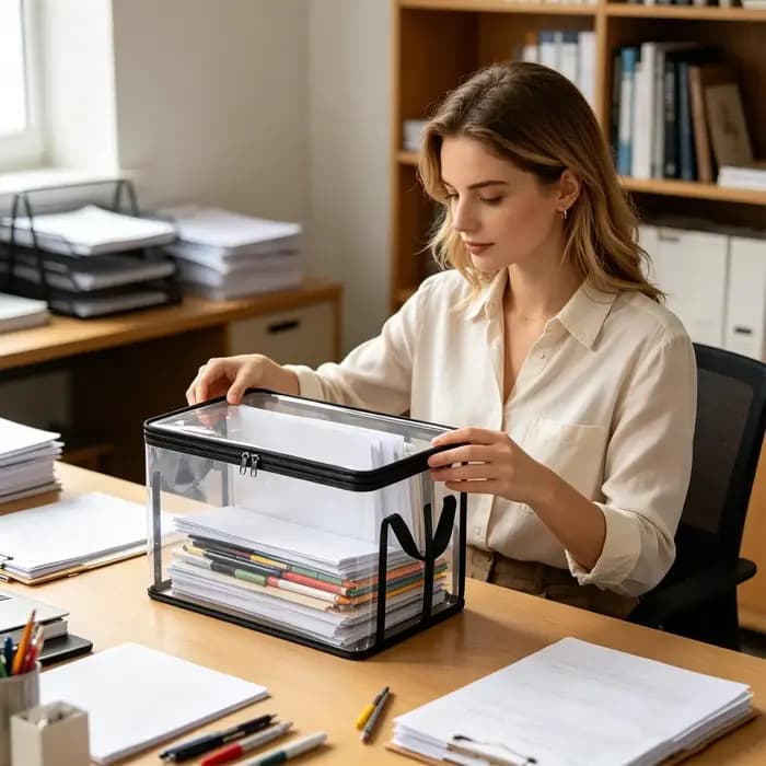 Boîte de rangement en plastique transparent épais