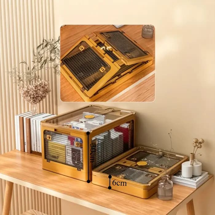 Boîte de rangement pliable avec 5 portes ouvertes