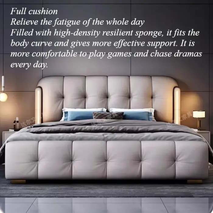 Lit de rangement minimaliste, cadre double, tables de chevet Queen Size, meubles de chambre à coucher modernes et luxueux, accessoires de chambre à coucher