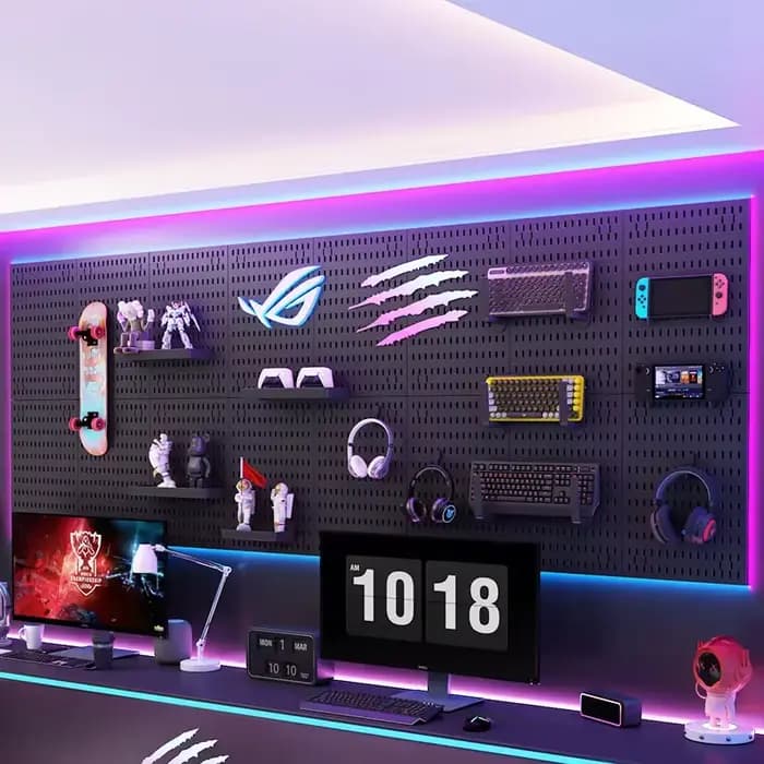 Panneau Perforé Mural pour Salle de Jeu