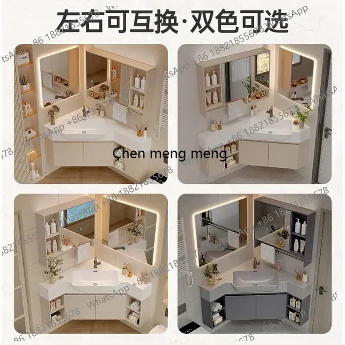 A139 meuble de salle de bain d'angle personnalisé lavabo
