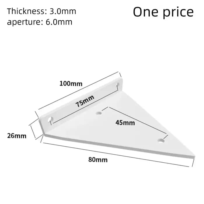 Support triangulaire pour étagère triangulaire, 1/2 pièces, meubles muraux blancs et noirs, supports