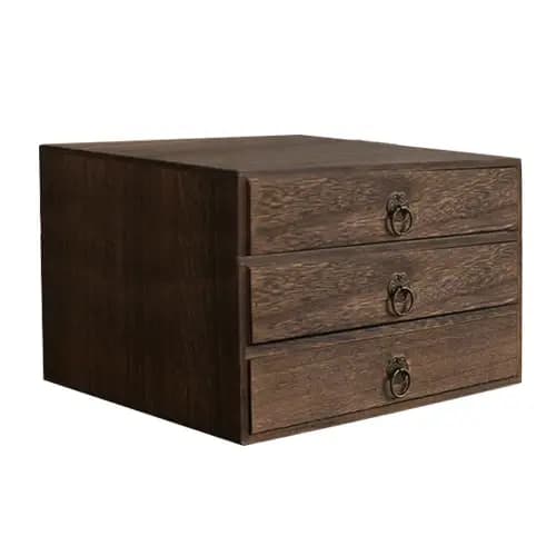 Boîte de rangement de thé multicouche Vintage en bois massif