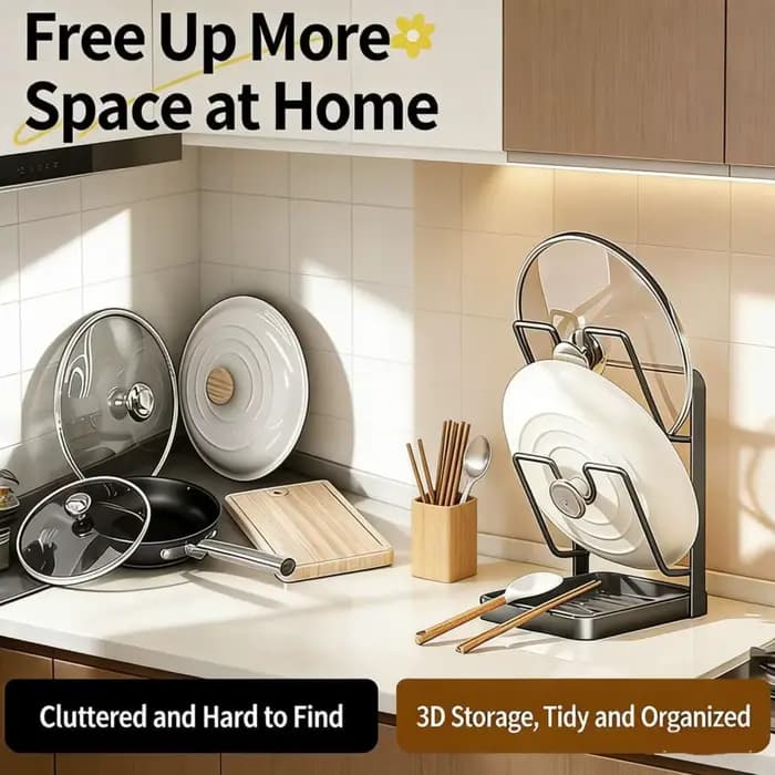 Support de rangement pour couvercles de casseroles