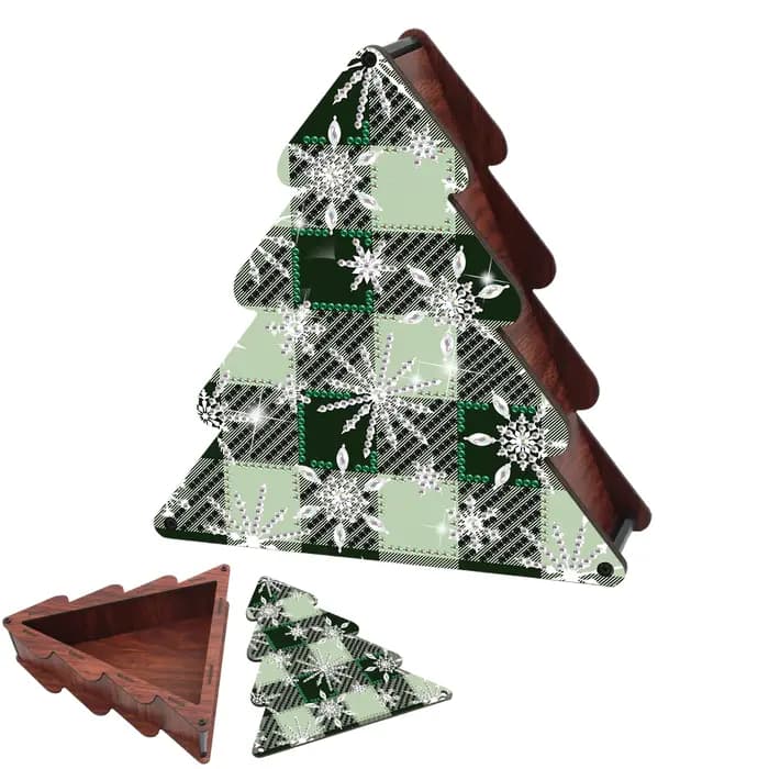 Kits de boîtes de rangement en forme d'arbre de noël pour peinture diamant