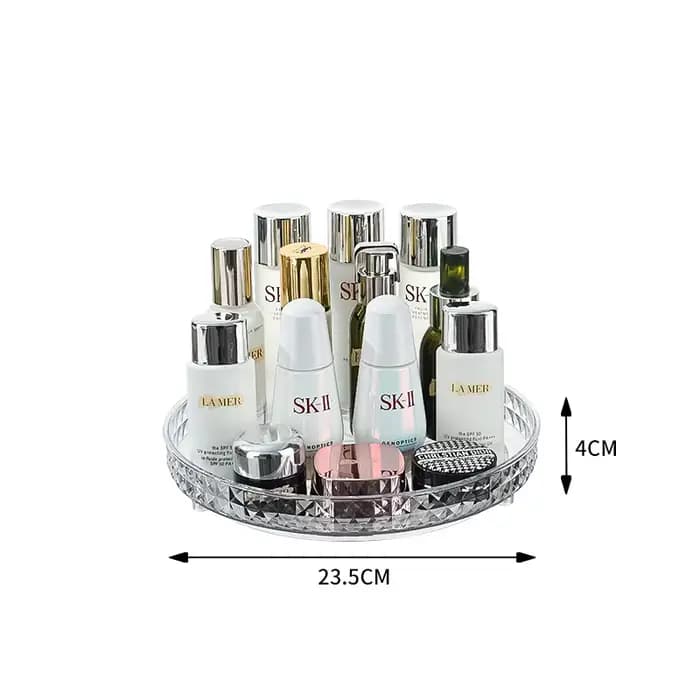 360 ° Support à cosmétiques rotatif de bureau, étagère de salle de bain, grande capacité, parfum,