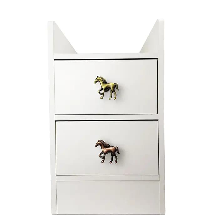 Poignée de meuble en forme de cheval, poignées antique or et argent pour armoires, placards, tiroirs, poignées de tiroir et de garde-robe en alliage de zinc