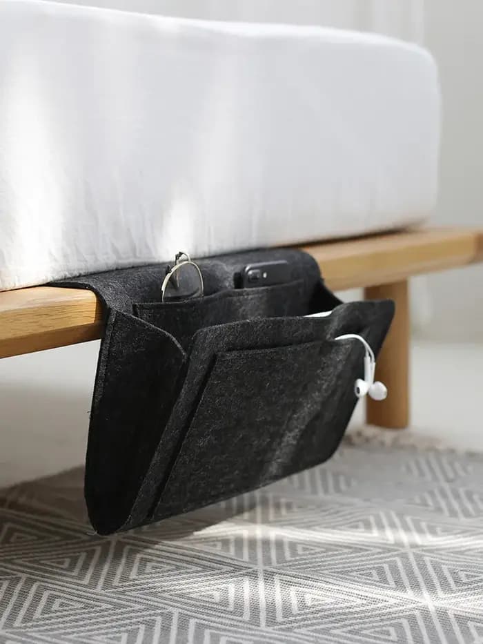Sac de rangement suspendu en feutre, dortoir, lit, canapé, chambre à coucher, tapis, contenu de maga