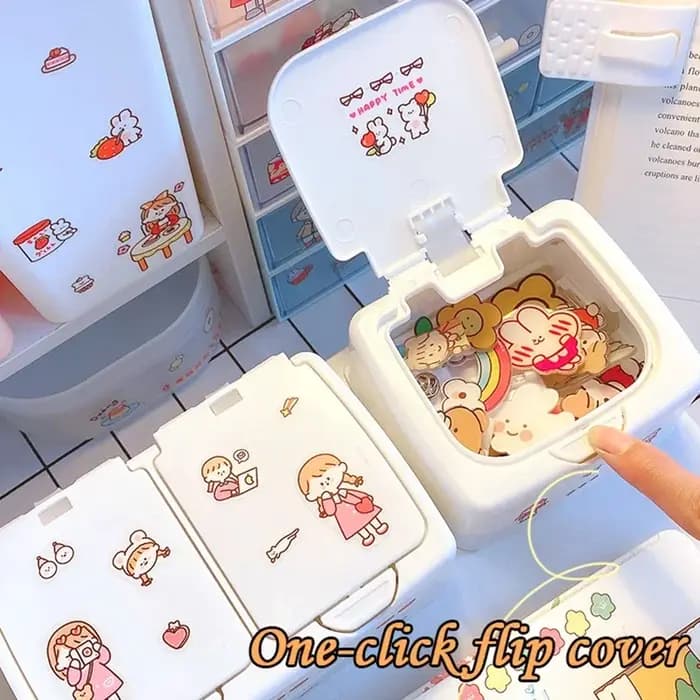 Boîte de rangement de bureau à boutons Ins