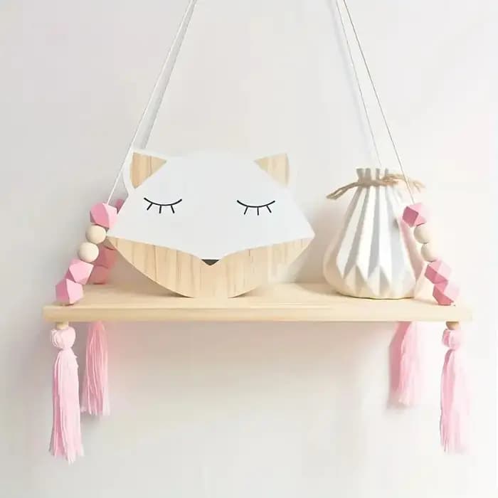 Étagère murale suspendue en macramé pour filles et enfants