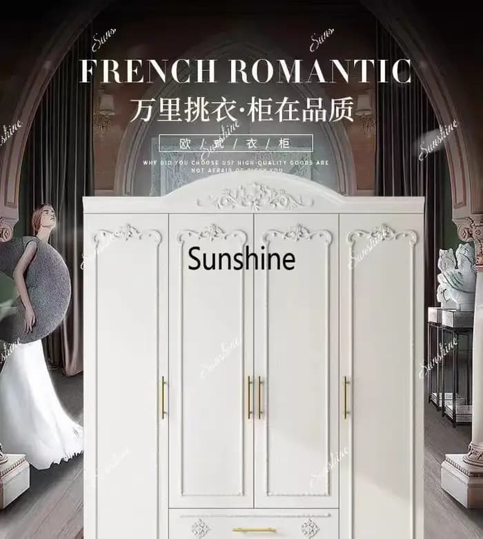 Armoire européenne simple et moderne à cinq portes
