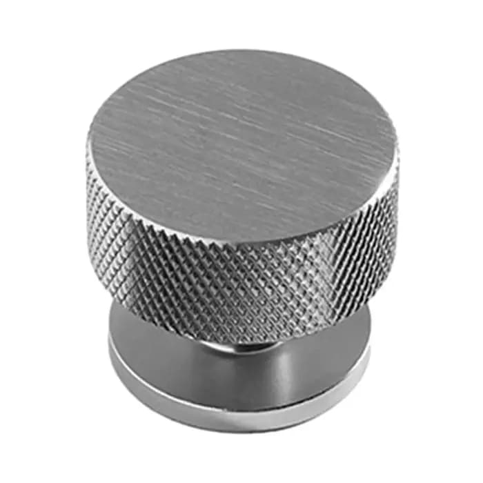 Bouton d'armoire moleté en aluminium noir mat