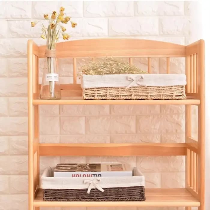 Panier de rangement de bureau – Organisateur de style rotin tissé pour clés