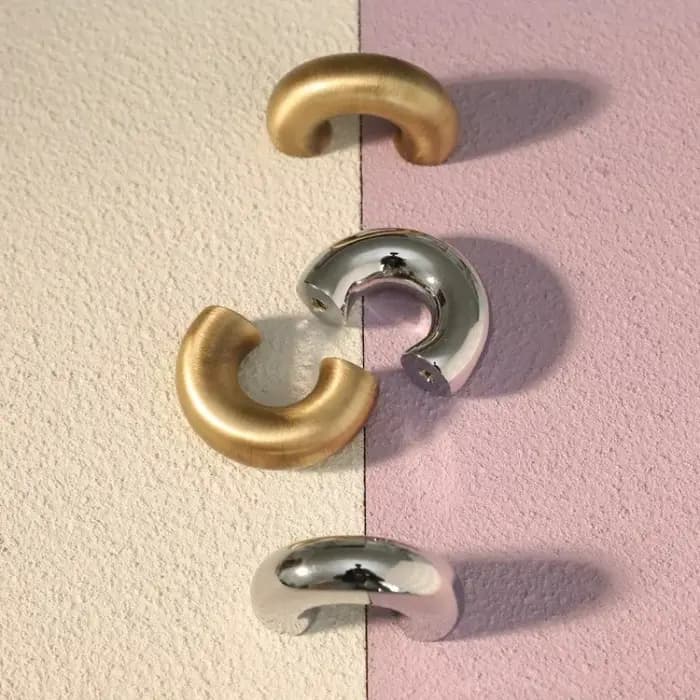 Poignées de meuble en laiton rétro minimalistes en forme de fer à cheval pour armoire à chaussures, tiroirs et portes de placard