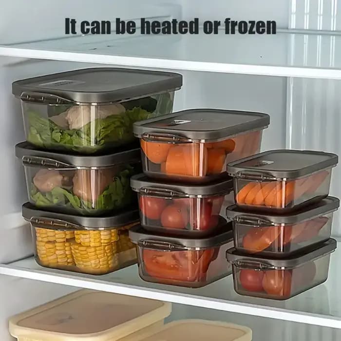 Ensemble de 3 pièces, boîte de conservation des aliments en plastique réutilisable avec couvercle