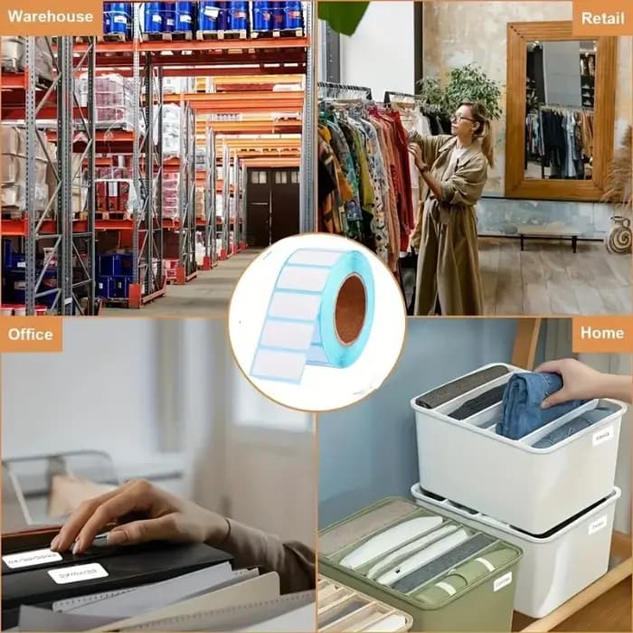 1 rouleau/1000 feuilles d'étiquettes autocollantes universelles, autocollants vierges avec nom écrit à la main pour conteneurs, boîtes de rangement et puis