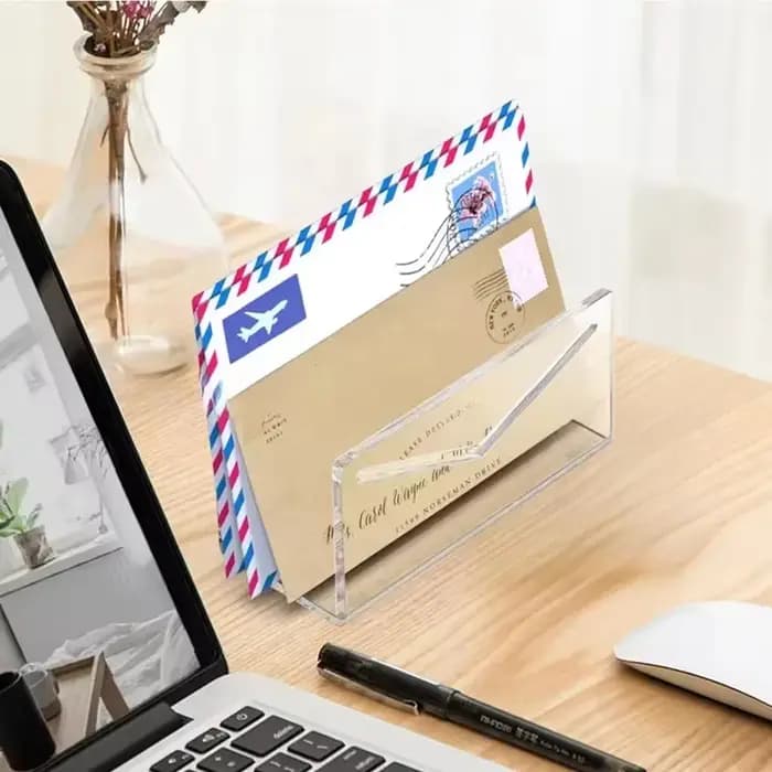 Organisateur de courrier porte-lettres de bureau en acrylique