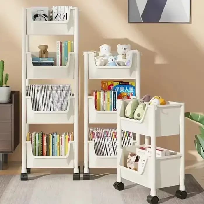 Chariot de rangement en plastique à 2-5 niveaux