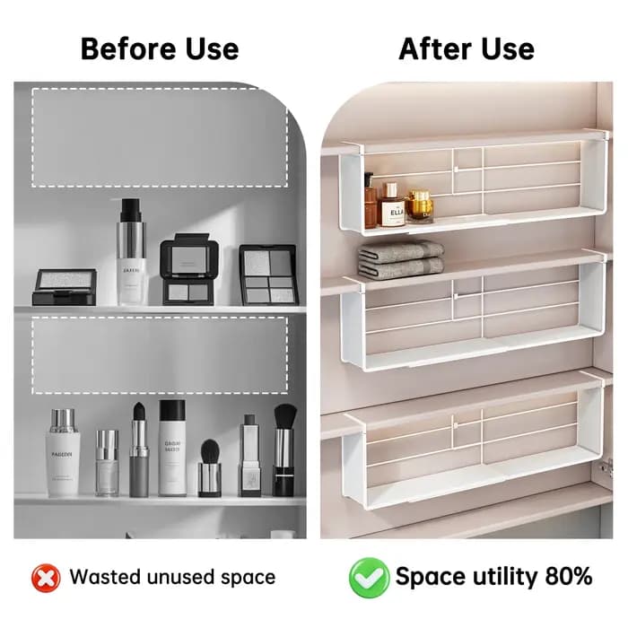 Boîte de rangement pour armoire miroir avec compartiments superposés, panier suspendu, armoire de salle de bain, étagère de rangement sous armoire, organisateur de salle de bain