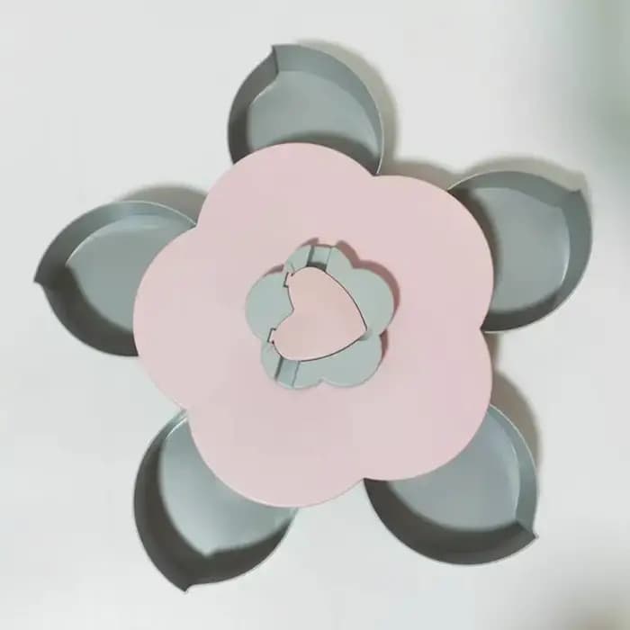 Boîte de rangement pour collations, boîte à bonbons rotative en forme de pétale, boîte de rangement