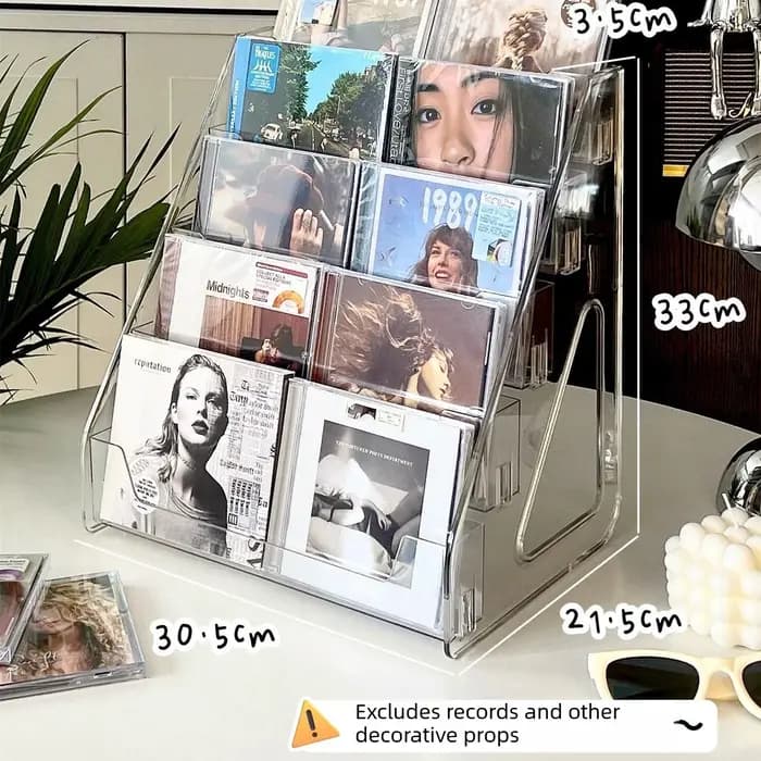 Vitrine de CD, présentoir de disques en acrylique pour la maison