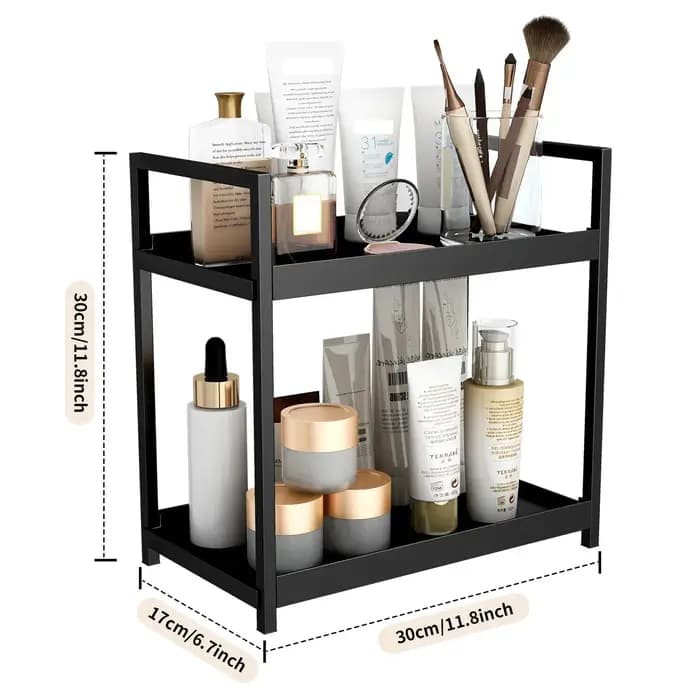 Organisateur sous évier à 2 niveaux, armoire coulissante, panier, support de rangement avec crochets, tasse suspendue, organisateur de salle de bains et de cuisine