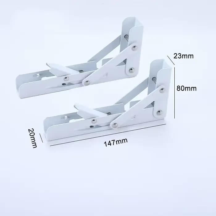 Supports d'étagère pliables blancs de 6 pouces, supports muraux en métal pliables, économiseurs d'es