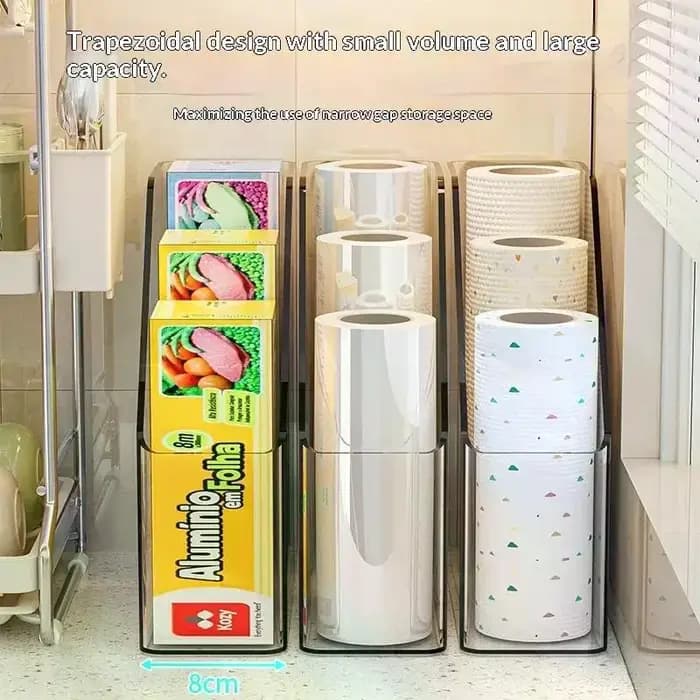 Boîte de rangement de cuisine pour film plastique et gants ; Organisateur de porte d'armoire