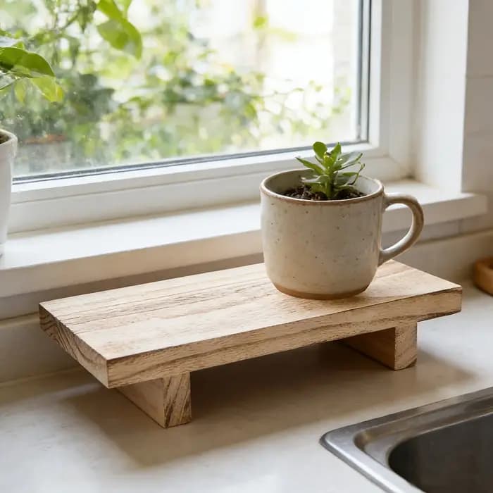 Plateau décoratif en bois vintage