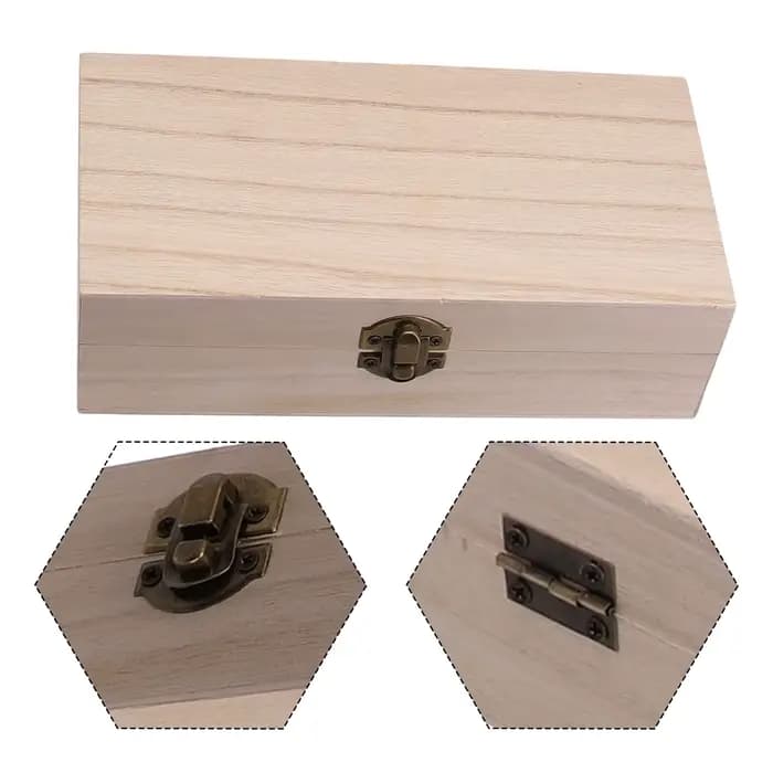 Boîte de rangement rectangulaire en bois 20x10x6cm