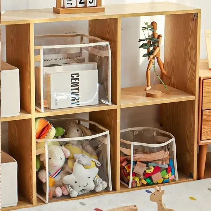 Grand panier de rangement transparent pour jouets d'enfants