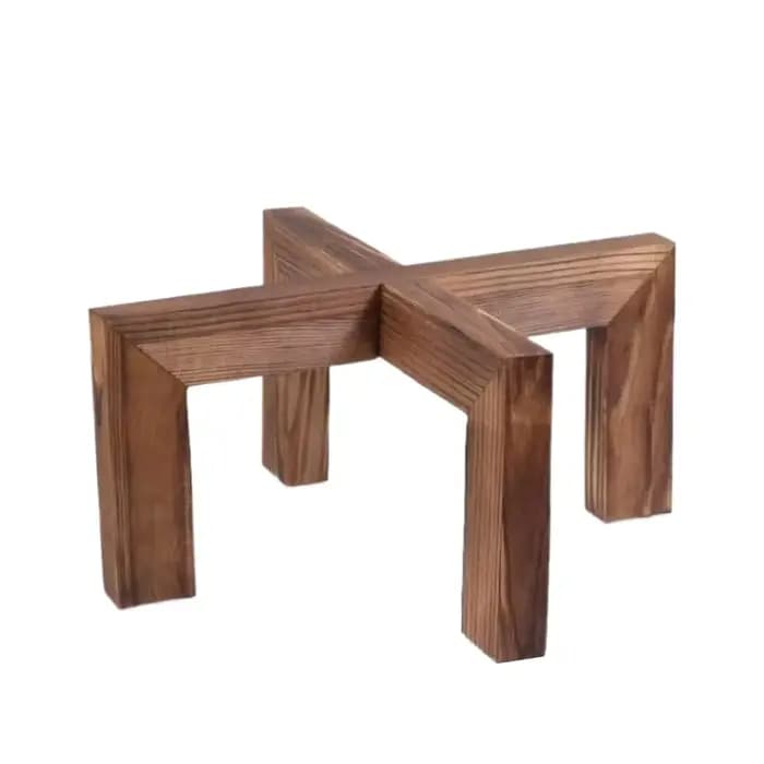 Support d'angle en bois pour plantes d'intérieur