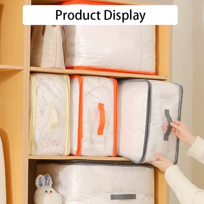 Sac de rangement compressible anti-poussière grande capacité pour couettes et vêtements avec poignée